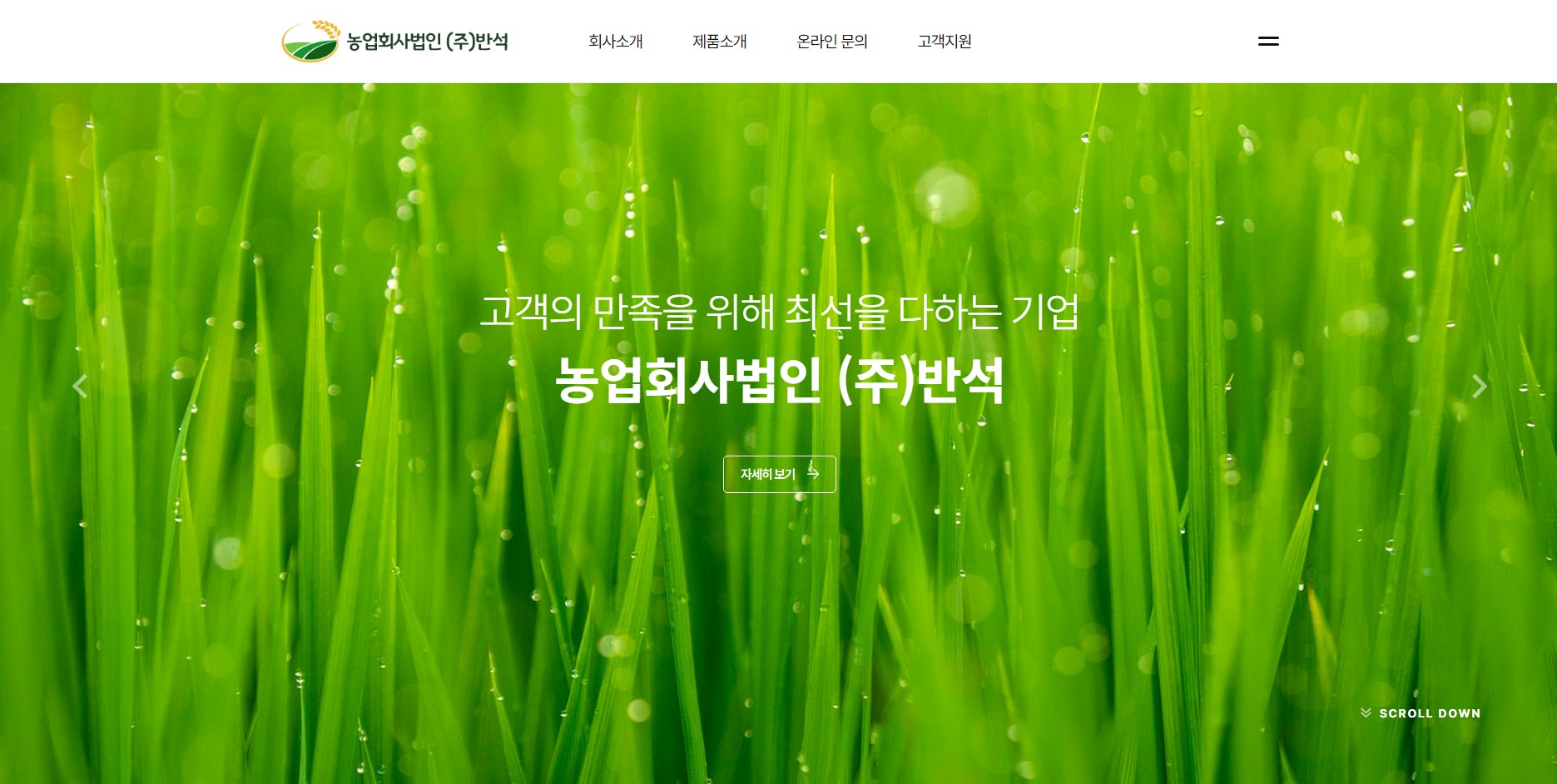 농업회사법인(주) 반석 PC디자인